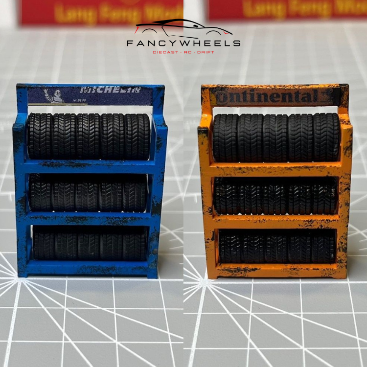 1:64 Michelin/Continental/Firelli Tire Rack for Diorama House