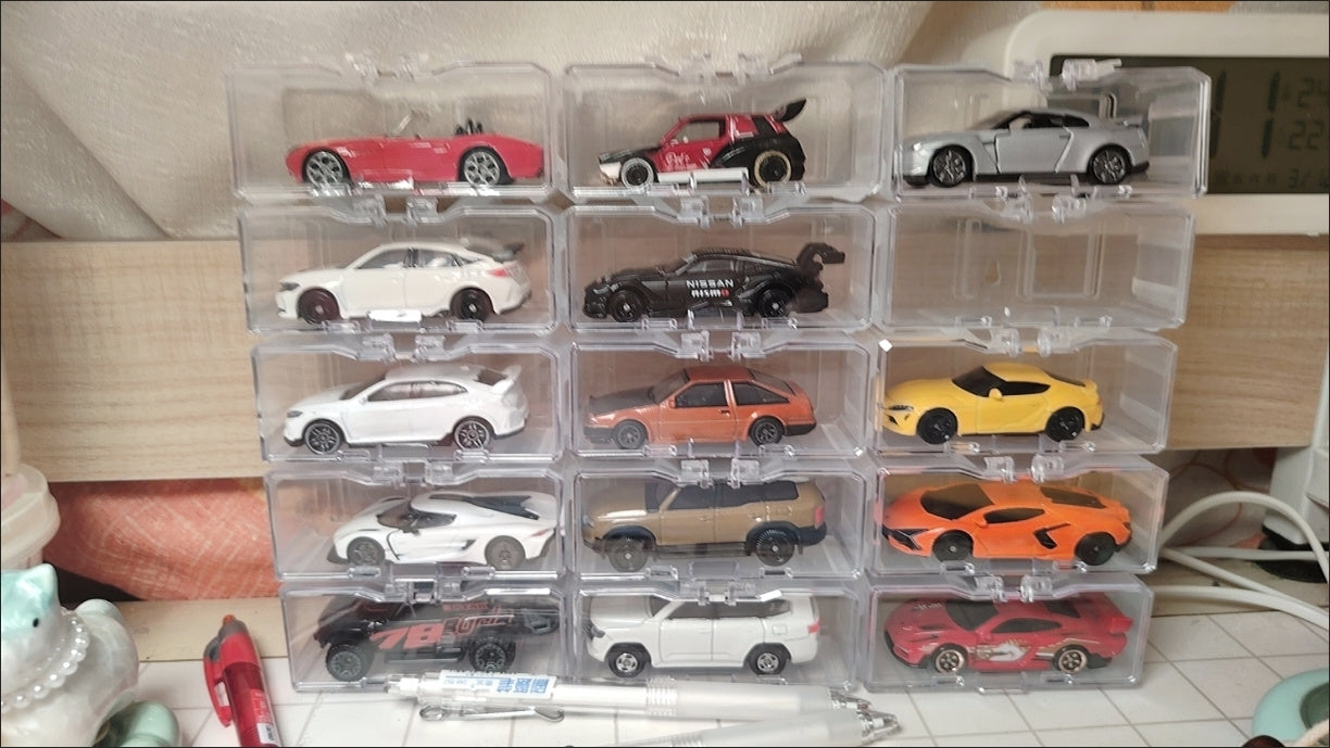 Stackable Transparent Storage Display Box 1:64 - 10 Piece Bundle - Real photo 2