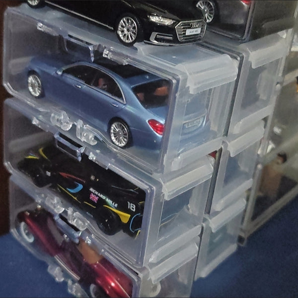 Stackable Transparent Storage Display Box 1:64 - 10 Piece Bundle