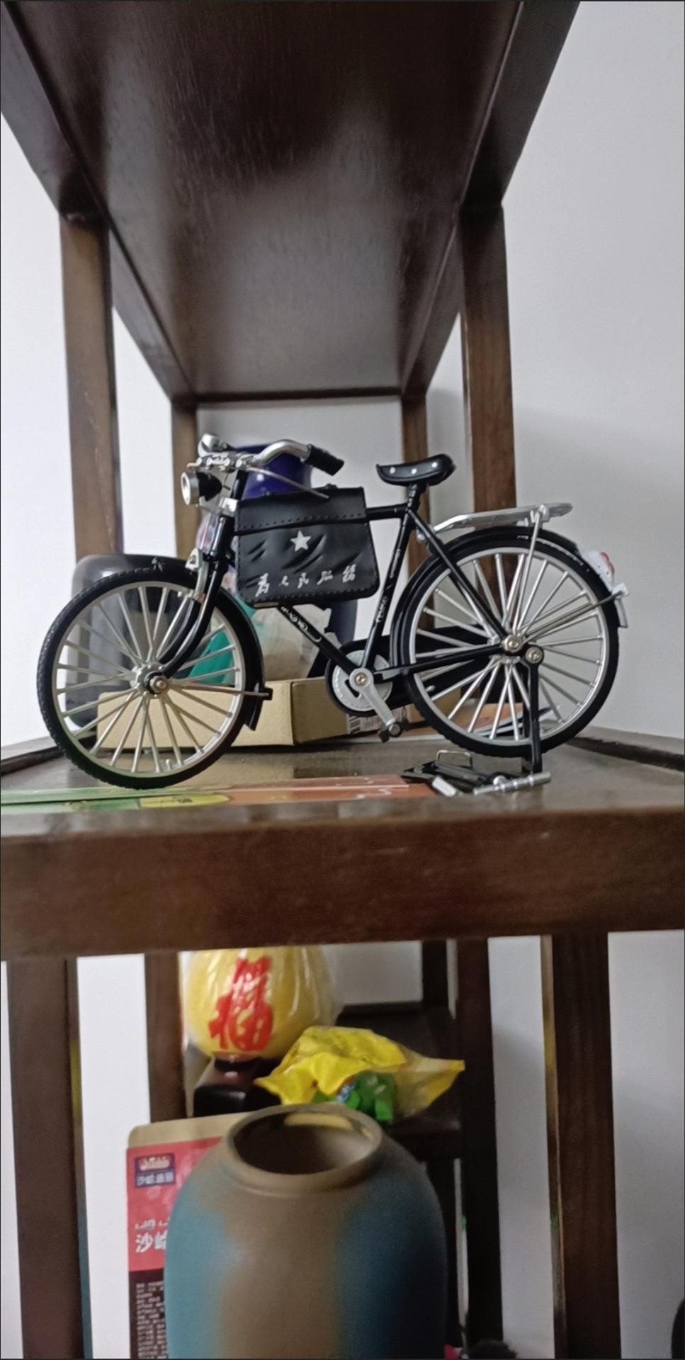 1:10 Diecast Bicycle With Accessories Metal Body - Real photo 4