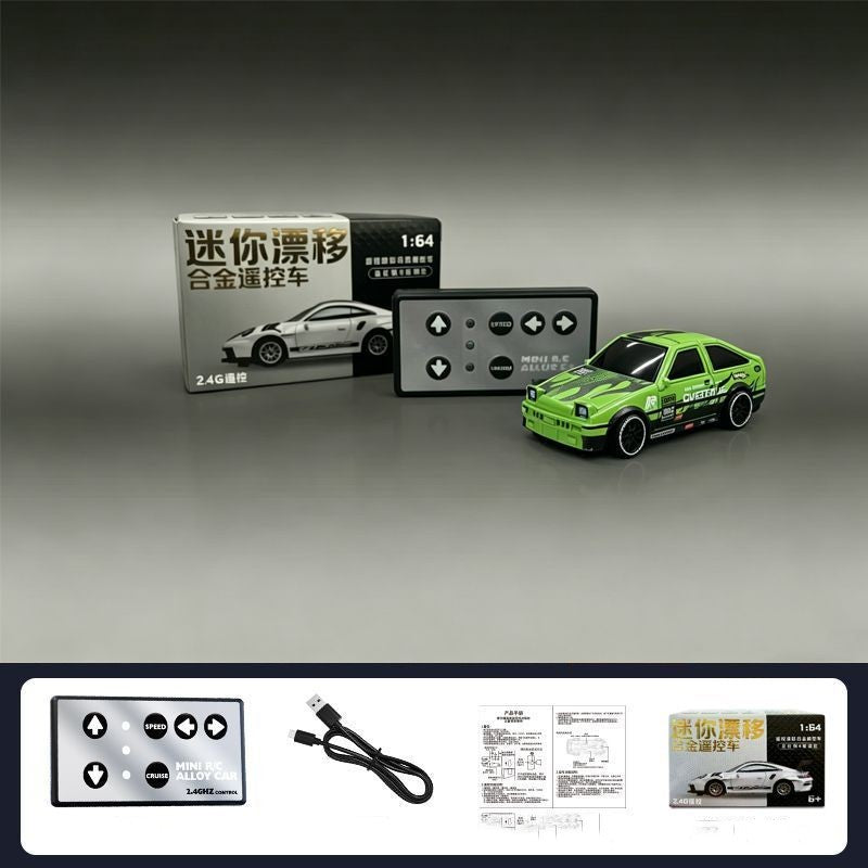 AE86 1:64 Alloy 4WD Metal Desktop Drift Car Flat Remote