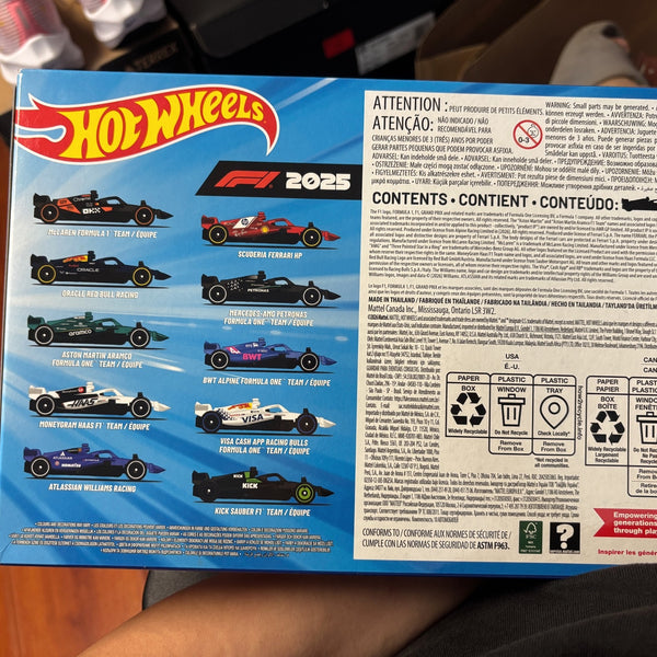 1:64 Hot Wheels F1 Set Of 10 Diecast Racing Car Model