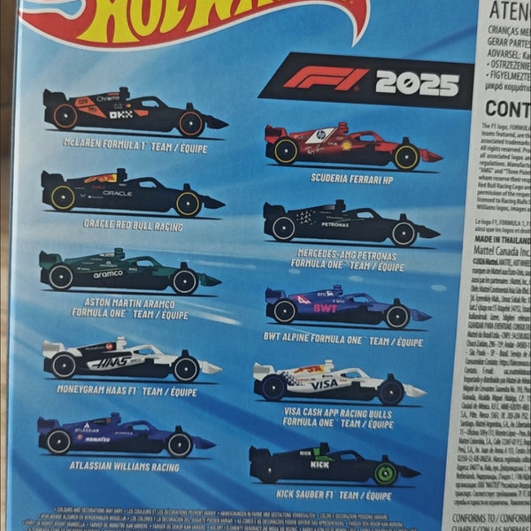 1:64 Hot Wheels F1 Set Of 10 Diecast Racing Car Model