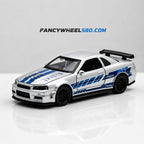 1:43 Nissan Skyline GT-R R34 Silver & Blue Racing Edition Diecast FancyWheels Bangladesh