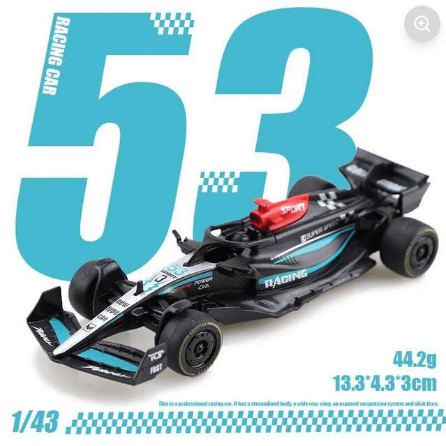 1:43 Scale F1 Racing Car Diecast Model Blue