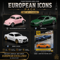 1:64 European Icon Pack Diecast Car | Set of 4 Pieces