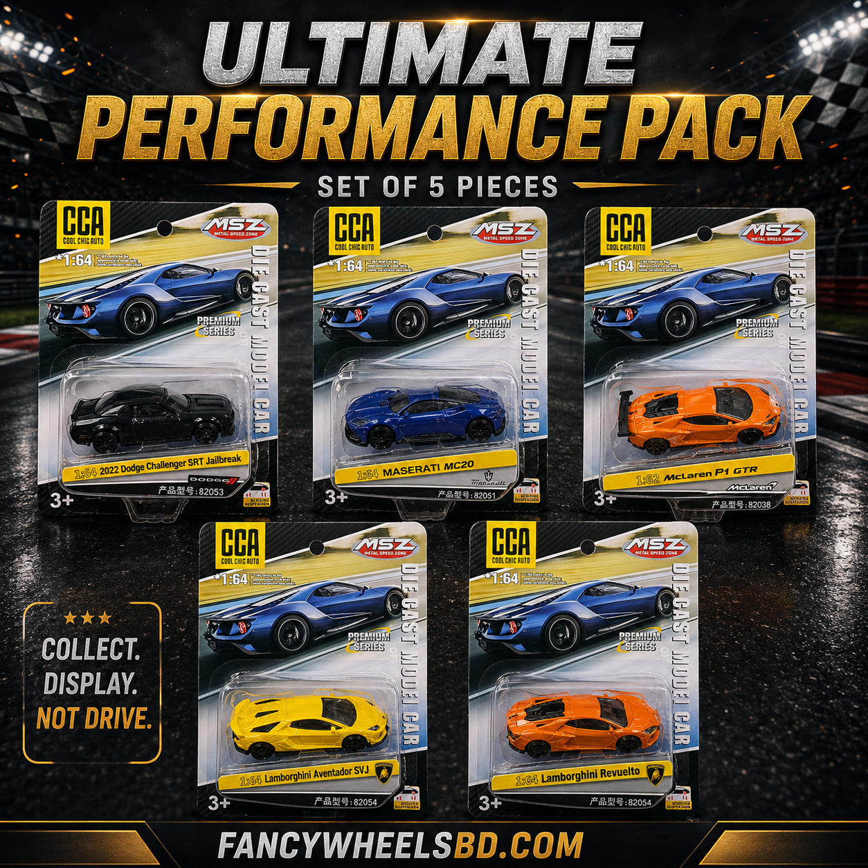 1:64 Ultimate Performance Pack Diecast Car | Set of 5 Pieces
