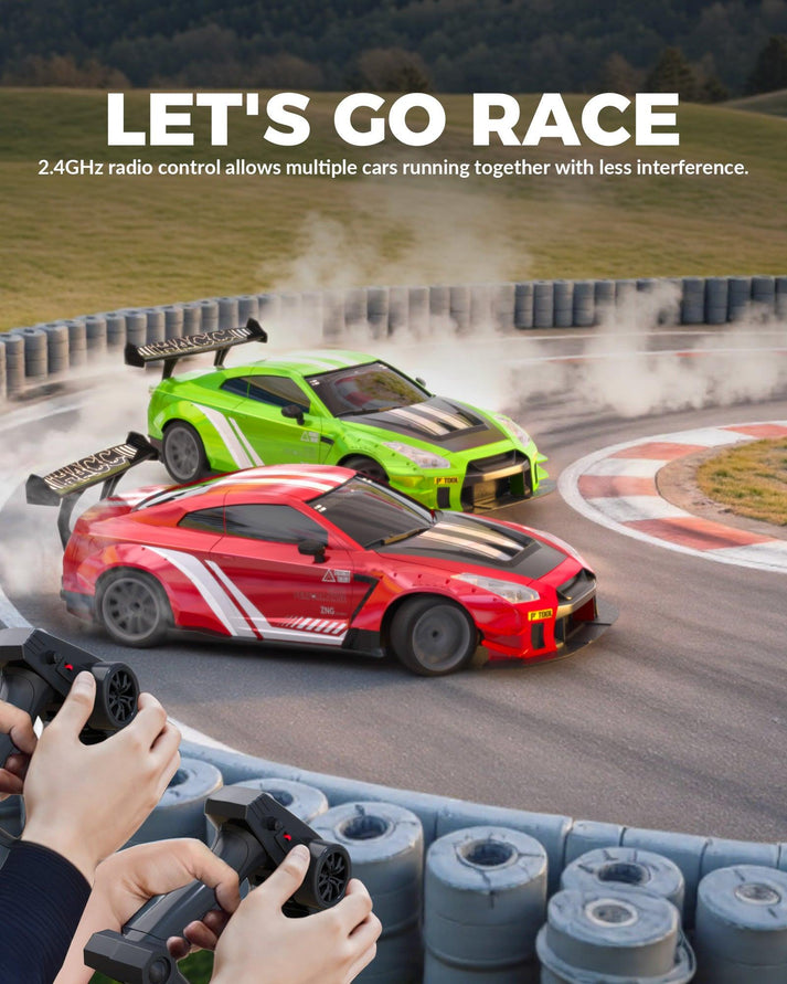Upgraded Nissan GT-R (R35) 4WD RC Drift Car Dual Batteries with Accessories