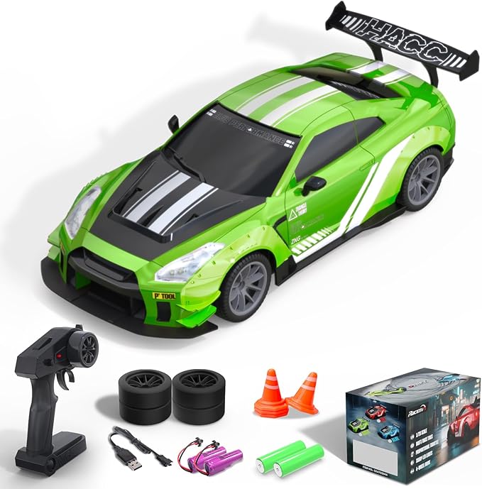 Upgraded Nissan GT-R (R35) 4WD RC Drift Car Dual Batteries with Accessories