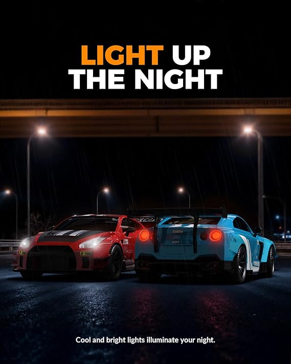 Upgraded Nissan GT-R (R35) 4WD RC Drift Car Dual Batteries with Accessories