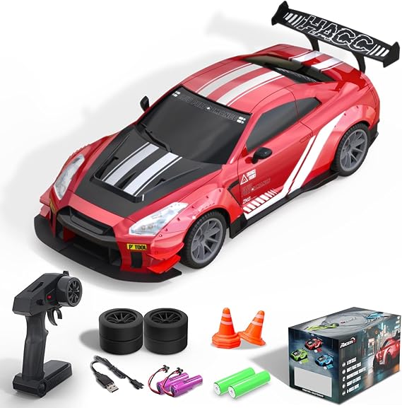 Upgraded Nissan GT-R (R35) 4WD RC Drift Car Dual Batteries with Accessories