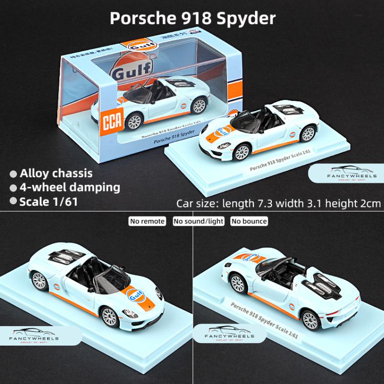 CCA 1:64 Porsche 918 Spyder GULF Diecast Model Car