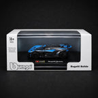 Bburago 1:64 Bugatti Bolide Blue Diecast Car with Display Base and Box FancyWheels Price in Bangladesh