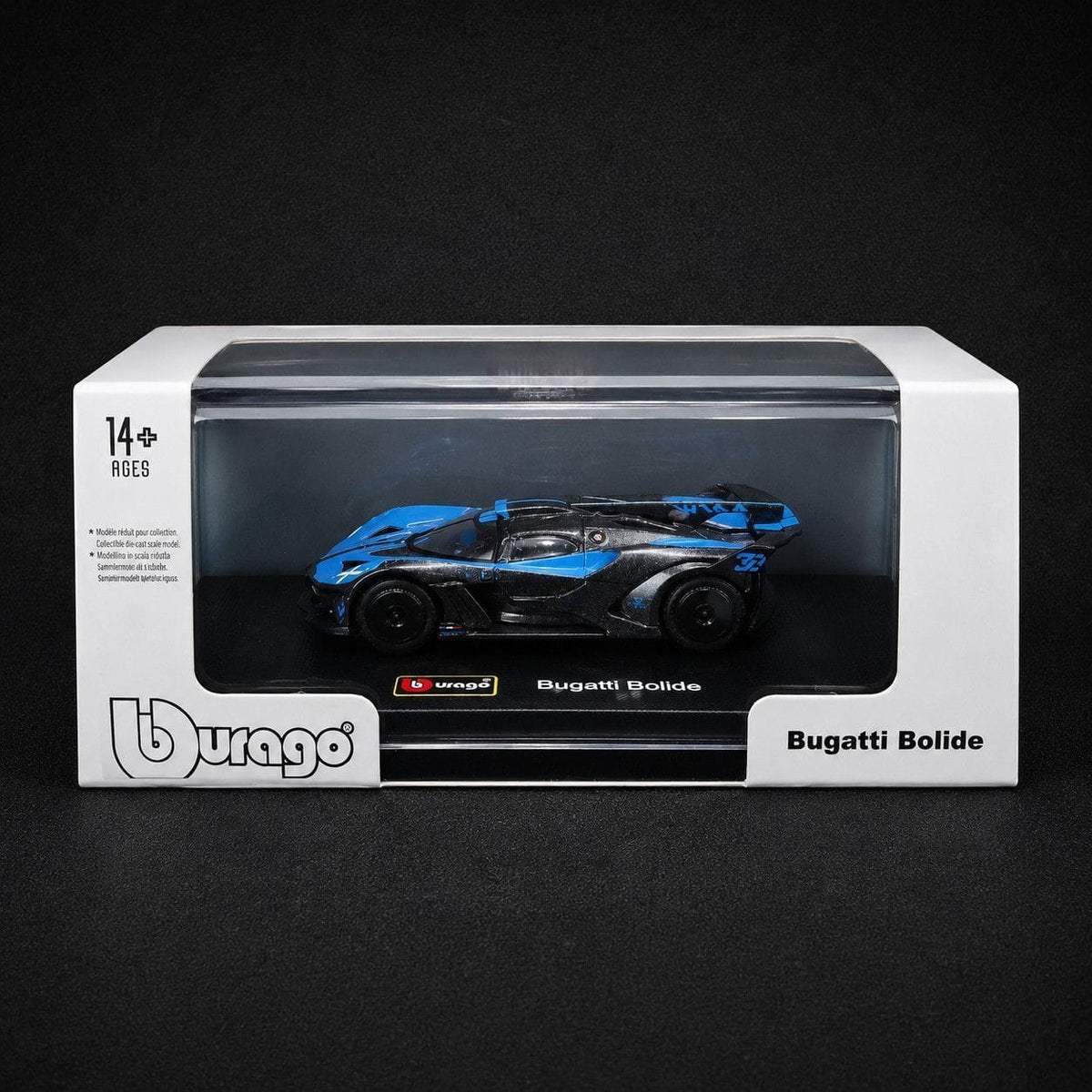 Bburago 1:64 Bugatti Bolide Blue Diecast Car with Display Base and Box FancyWheels Price in Bangladesh