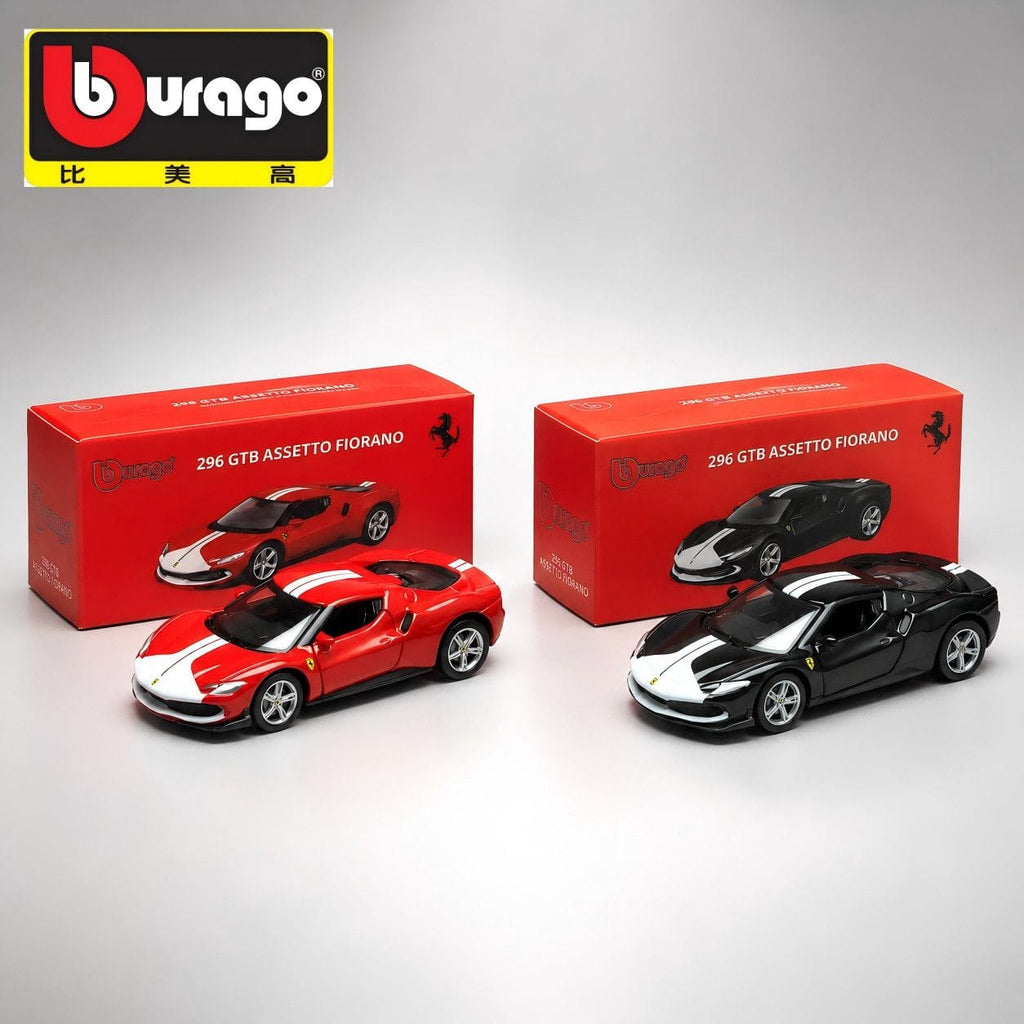 Bburago 1:64 Ferrari 296 GTB Assetto Fiorano Diecast Model Car Red and Black Model