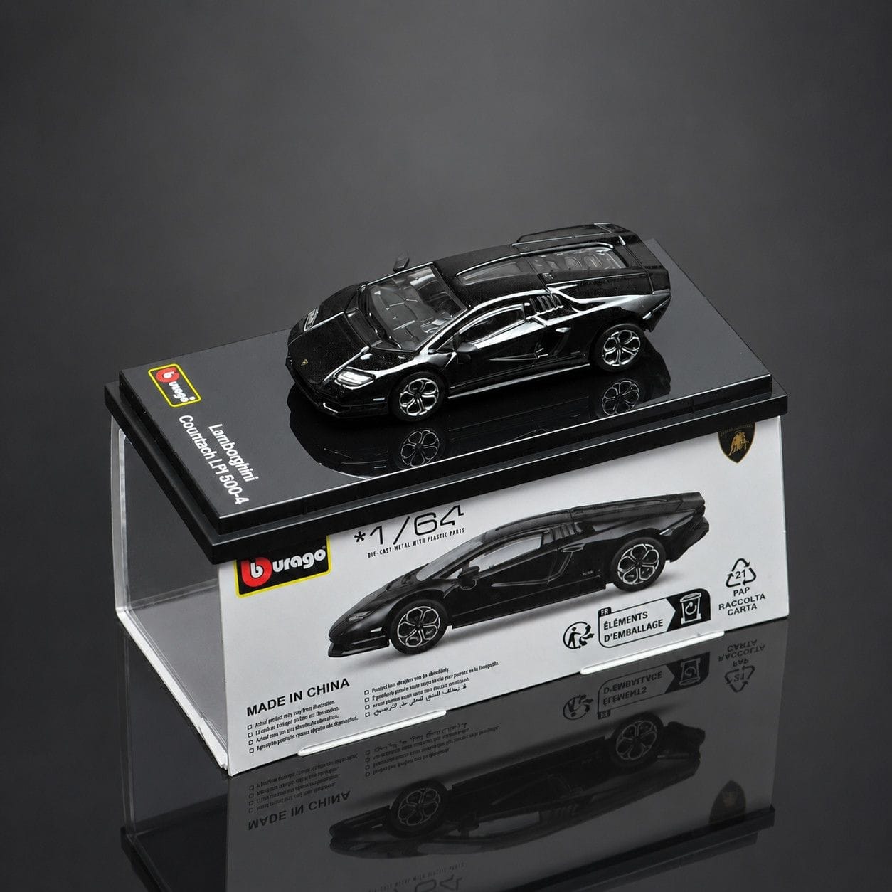 Bburago 1:64 Lamborghini Countach LPI 800-4 Diecast Car with Display Box FancyWheelsBD