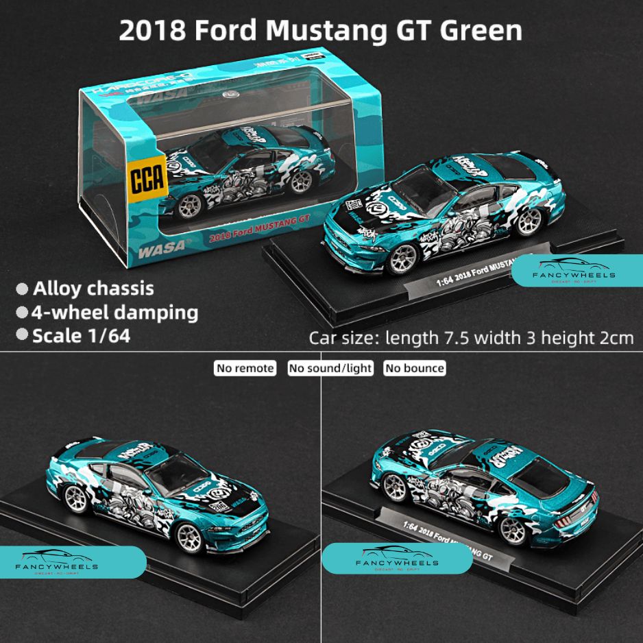 CCA 1:64 2018 Ford Mustang GT WASA Green Die-Cast Model Car