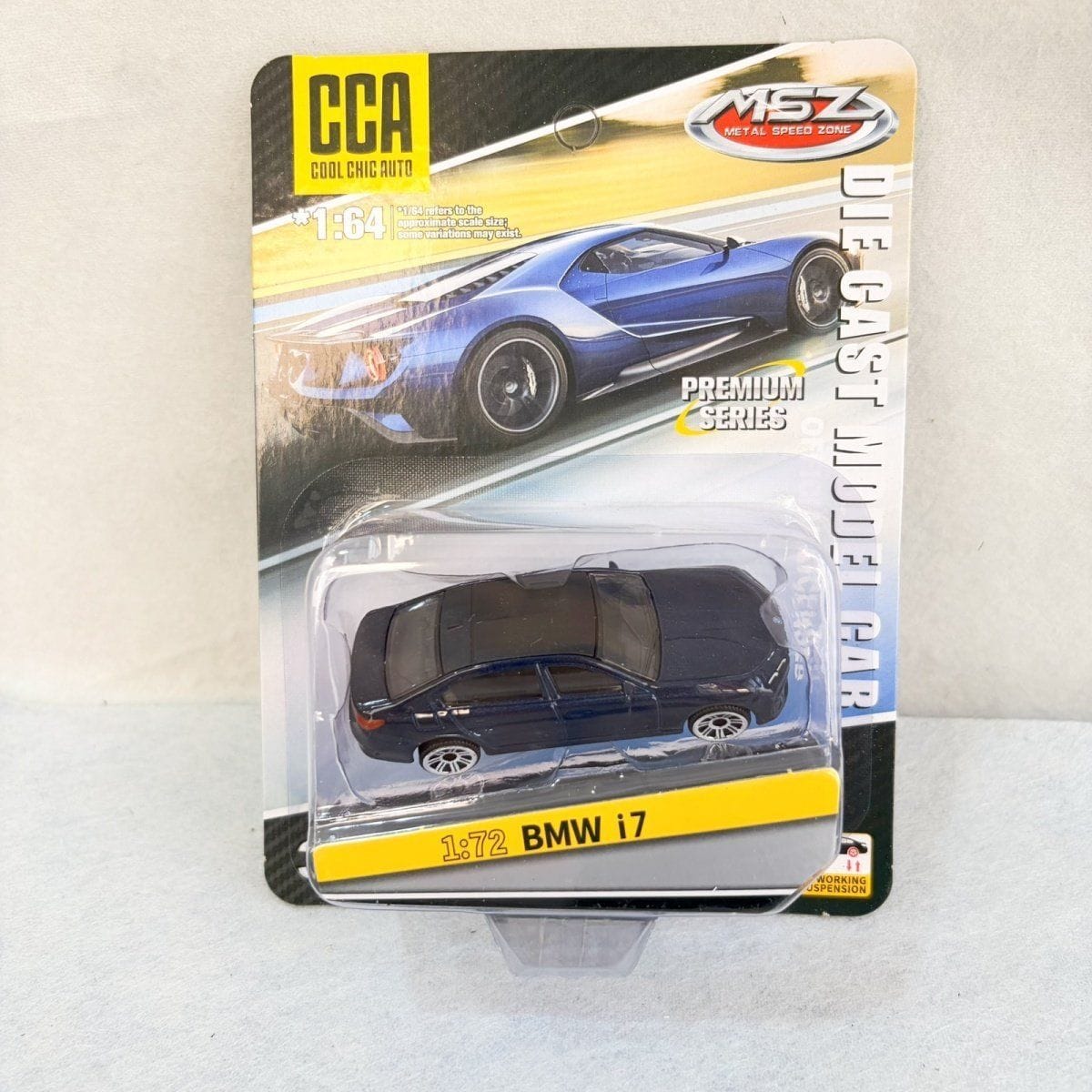 CCA 1:64 2022 BMW i7 Diecast Model Blister Packaging