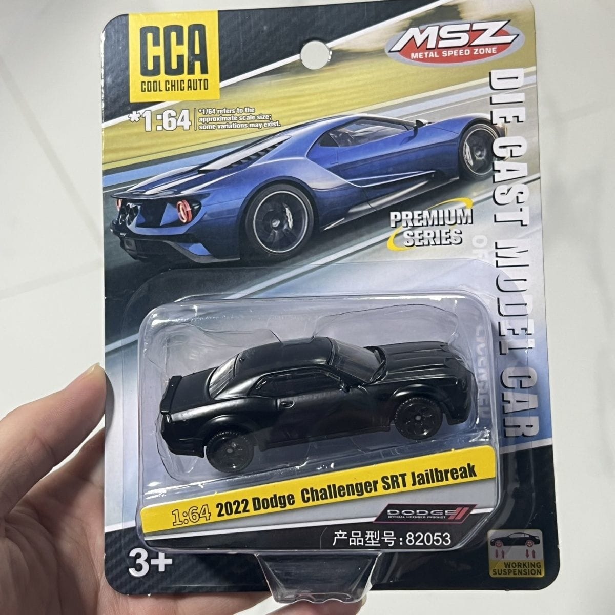 CCA 1:64 2022 Dodge Challenger SRT Jailbreak (Black) Diecast Model Blister