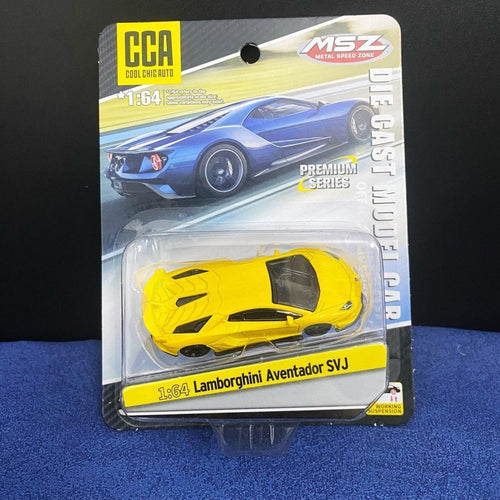 CCA 1:64 Lamborghini Aventador SVJ (Yellow) Diecast Model Car Blister Packaging