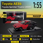 CCA 1:64 Toyota Sprinter Trueno AE86 Diecast Model with Acrylic Display Box (Red/Black) FancyWheels BD