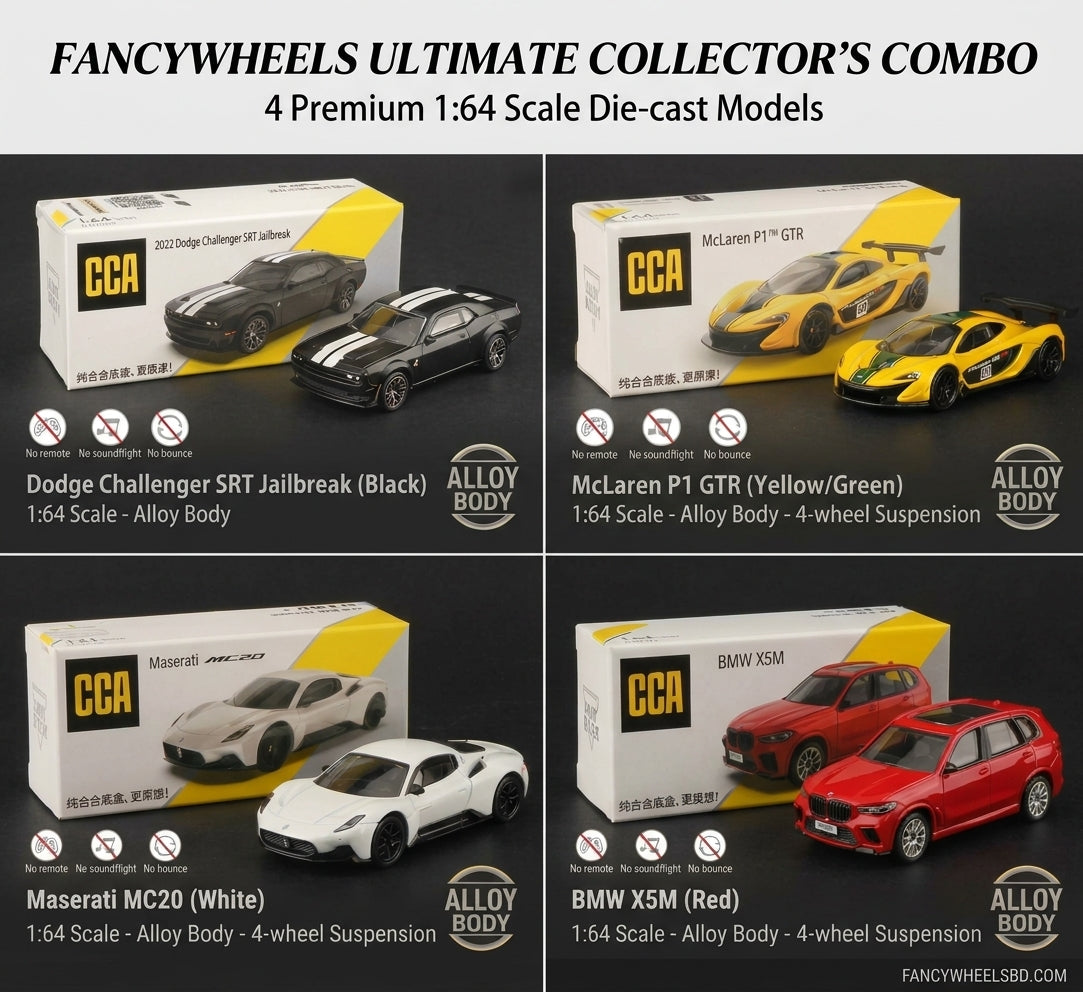 CCA 1:64 Special Combo Set of 4 | Challenger, McLaren, Maserati, BMW Price in Bangladesh