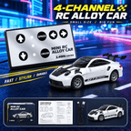GT3 RS 1:64 Alloy 4WD Metal Desktop Drift Car Flat Remote