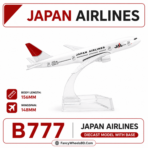 Japan Airline B777 Diecast Airplane Model with Base