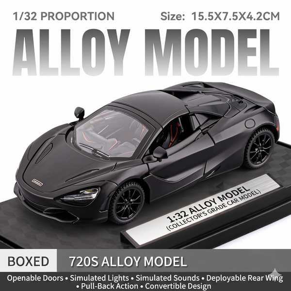 McLaren 720S Black Diecast Model car