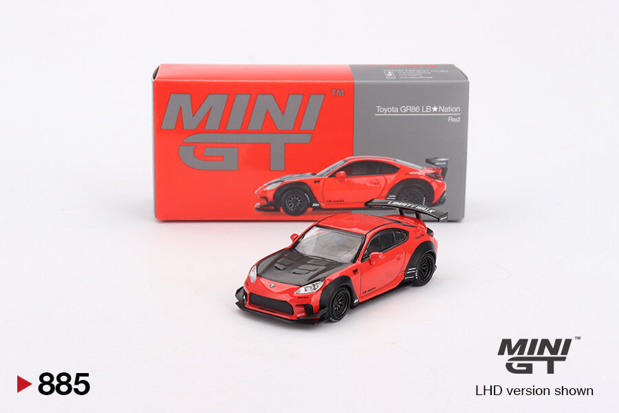 Mini GT 885 Toyota GR86 LB Nation Red 1:64 Diecast