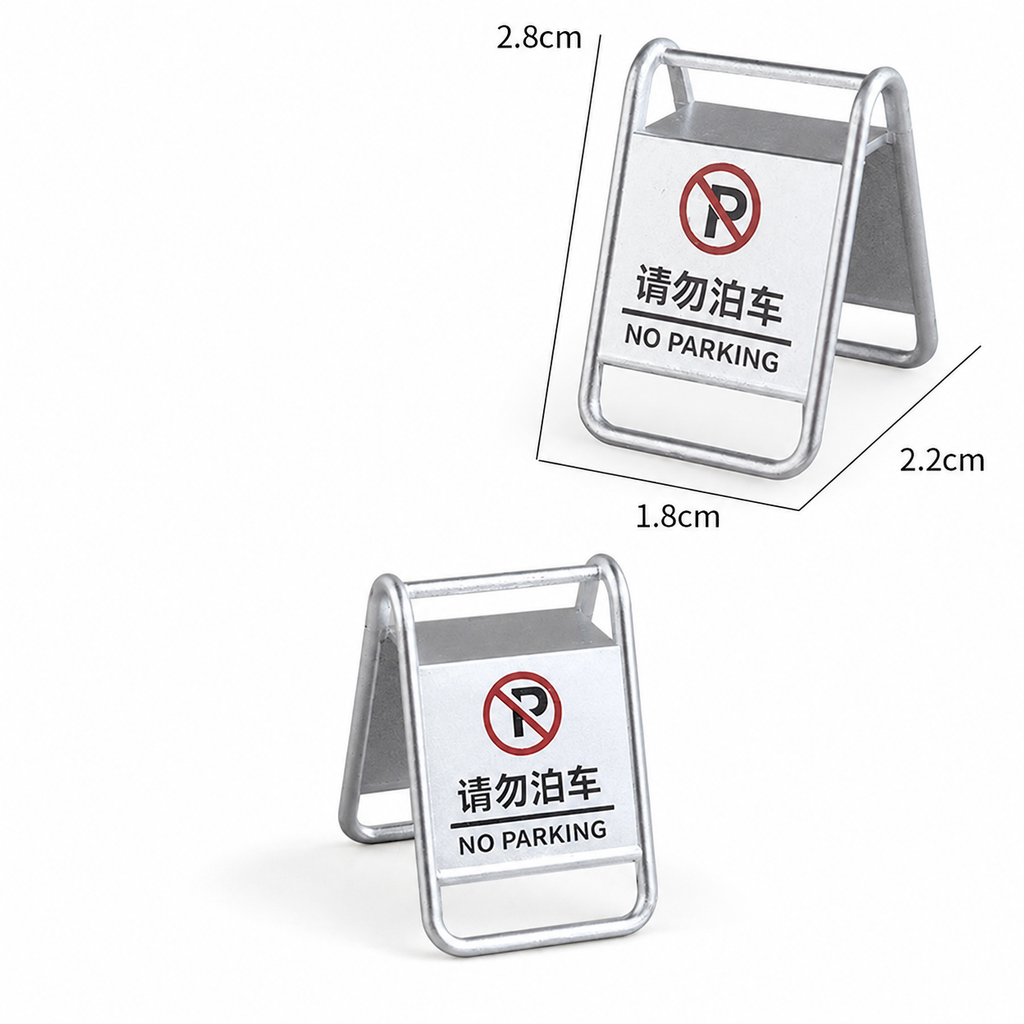 Dimension for Mini Traffic Sign Diecast Model Set – 4 Pieces
