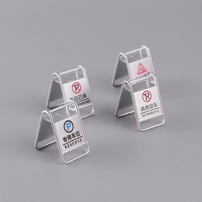 Mini Traffic Sign Diecast Model Set – 4 Pieces