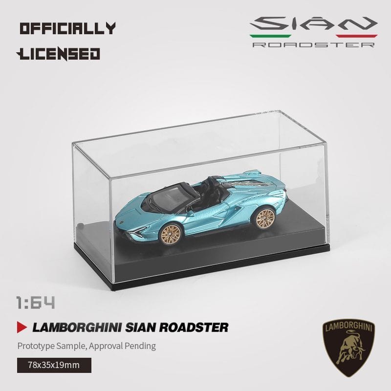 RW 1:64 Officially Licensed Lamborghini Sian Roadster Diecast Model Car with Acrylic Box