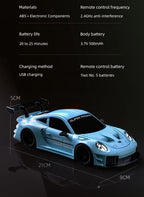 Porsche 911 GT3 RS 4WD RC Drift Car With Tires & Traffic Cones