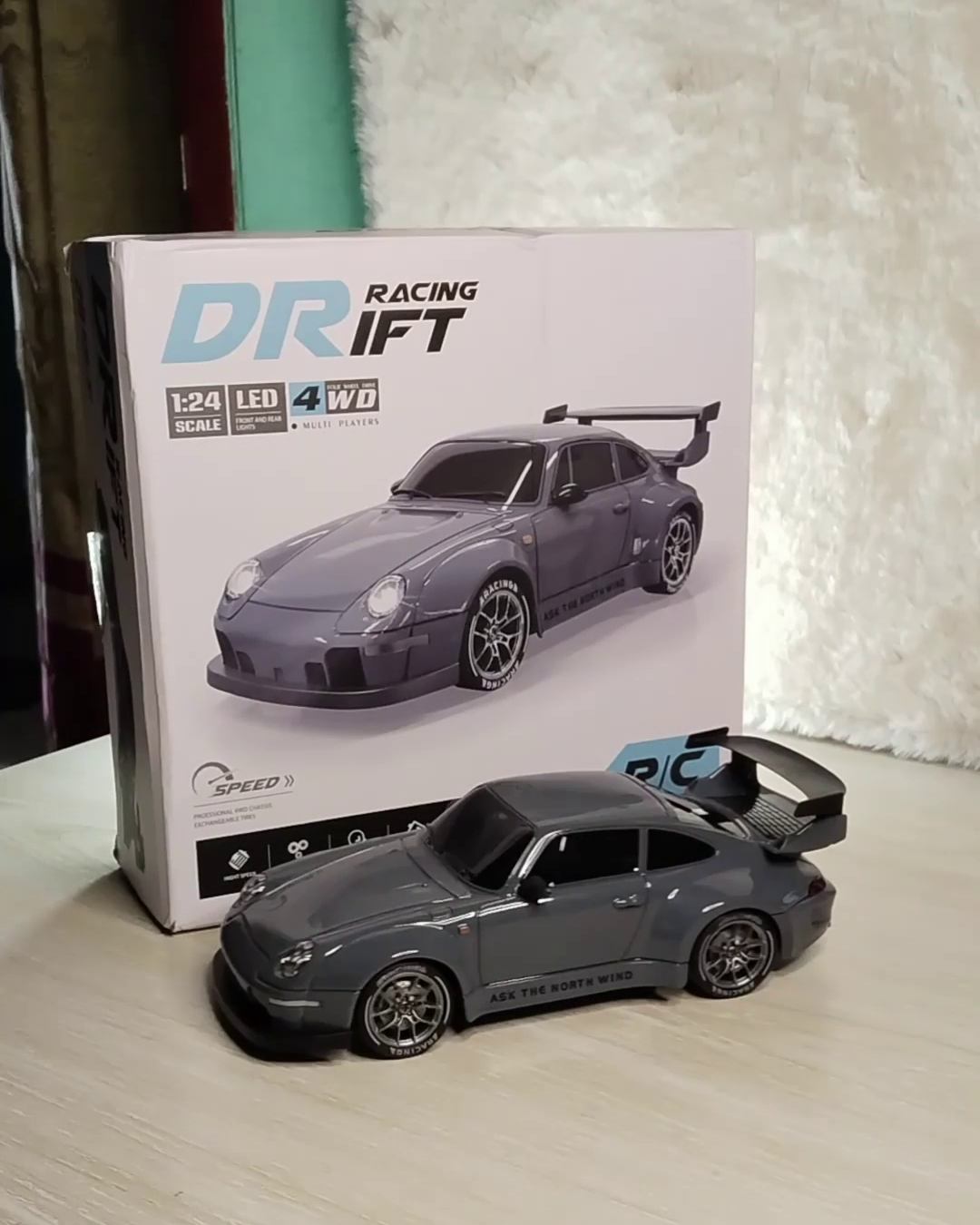 Porsche 993 911 RWB 4WD RC Drift Car With Tires & Traffic Cones