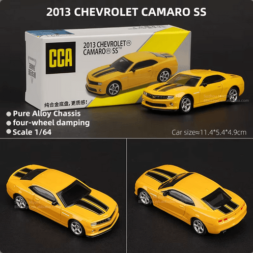 CCA 1:64 2013 Chevrolet Camaro Yellow Diecast Model Car