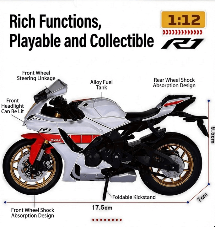 Yamaha R1 Diecast Model Bike Details