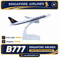 Singapore Airlines Boeing 777 Diecast Airplane Model with Display Stand