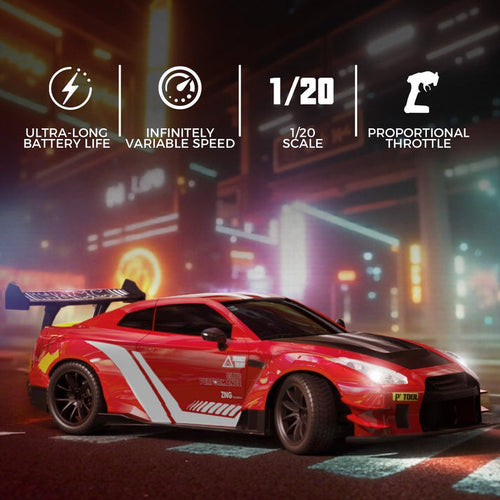 Upgraded Nissan GT-R (R35) 4WD RC Drift Car Dual Batteries with Accessories available in Bangladesh