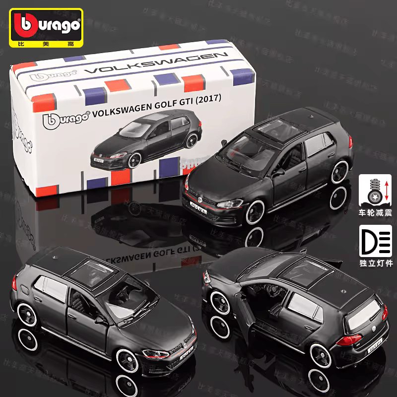 Bburago Volkswagen Golf GT1 Black 2017 Die-Cast Model Car