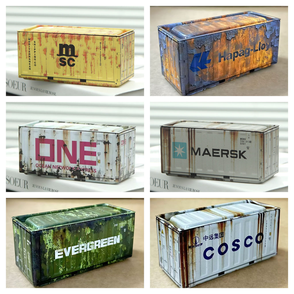 Mini Cargo Container Storage Box - Distressed Series - Set of 6