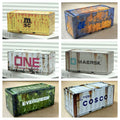 Mini Cargo Container Storage Box - Distressed Series - Set of 6