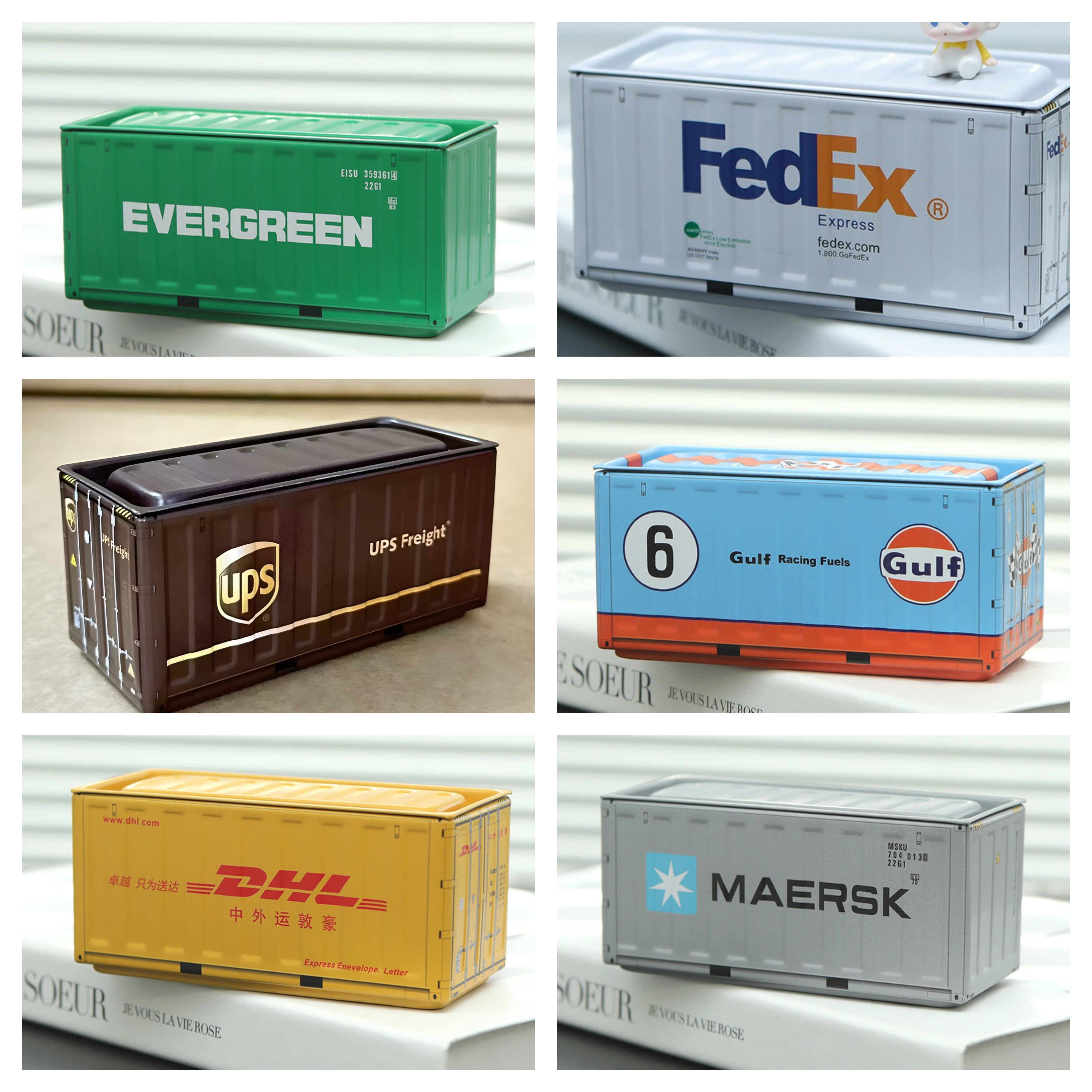 Mini Cargo Container Storage Box - Global Series - Set of 6