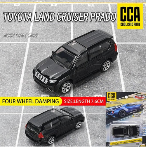CCA 1:64 Toyota Land Cruiser Prado Black Diecast Model Car Blister Pack
