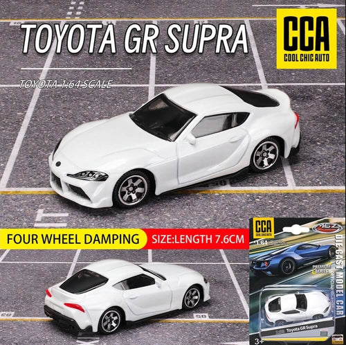 CCA 1:64 Toyota GR Supra MK5 White Diecast Model Car Blister Pack