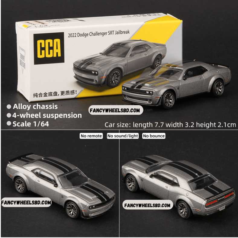 CCA 1:64 2022 Dodge Challenger SRT Grey Jailbreak Diecast Model Car