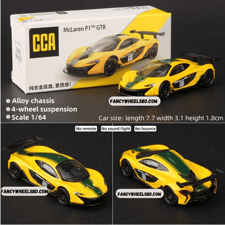 McLaren P1 GTR Yellow Diecast Model Car