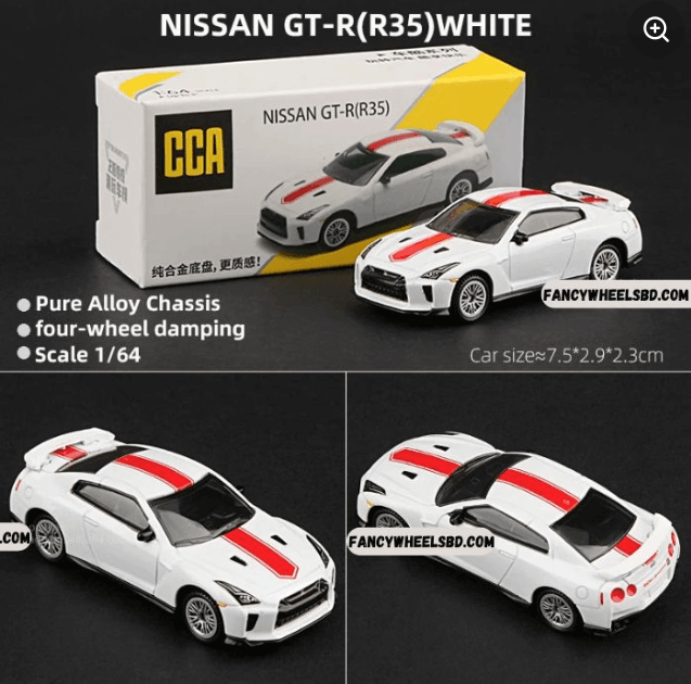 1:64 Nissan GT-R R-35 White  Diecast Model Car