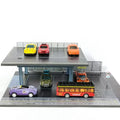 1:64 Dual-Deck Japanese Street Parking Lot Diorama with cars