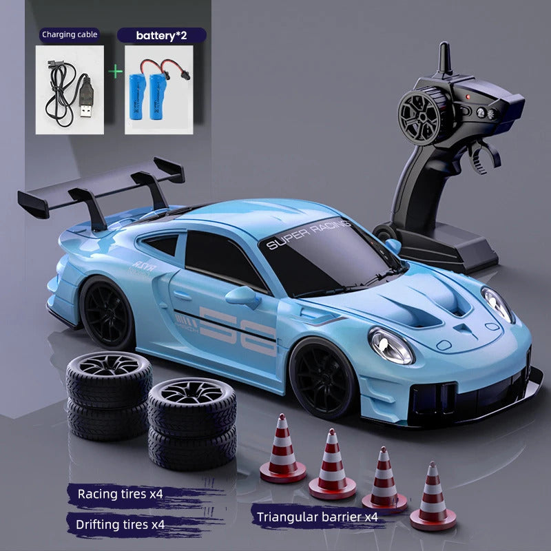 Porsche 911 GT3 RS 4WD RC Drift Car With Tires & Traffic Cones